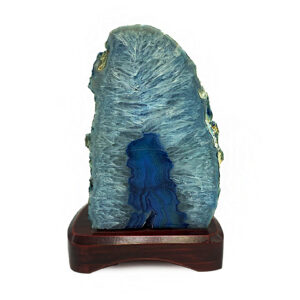 Χειροποίητο φωτιστικό ακατέργαστος Μπλε Αχάτης – Ο λίθος της ψυχικής ηρεμίας