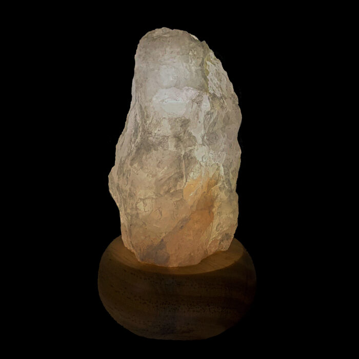 Χειροποίητο φωτιστικό ακατέργαστος Λευκός Χαλαζίας – Ο βασιλιάς των λίθων