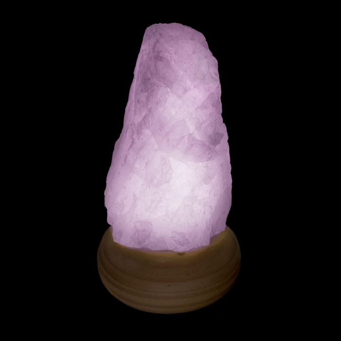 Χειροποίητο φωτιστικό ακατέργαστος Ροζ Χαλαζίας – Ο λίθος της αγάπης