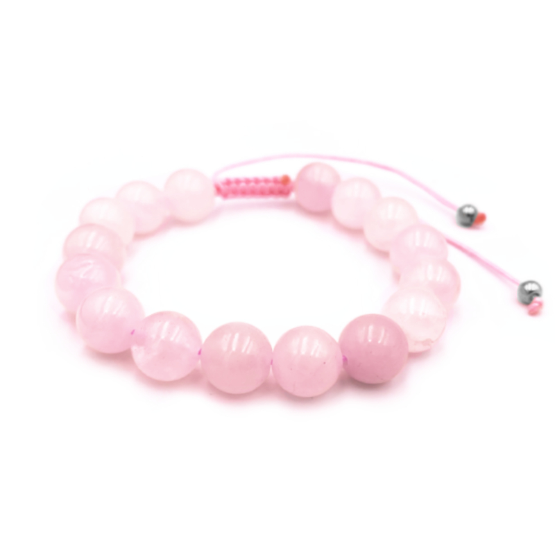 Βραχιόλι Macrame Ροζ Χαλαζίας 10mm - Ο λίθος της αγάπης