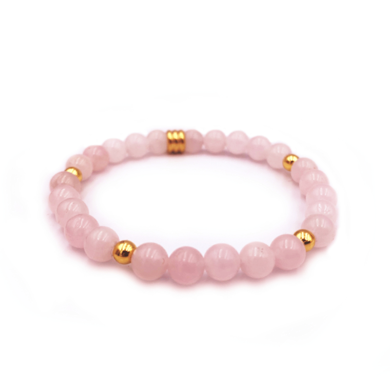 Βραχιόλι με Ροζ Χαλαζία 6mm - Ο λίθος της αγάπης