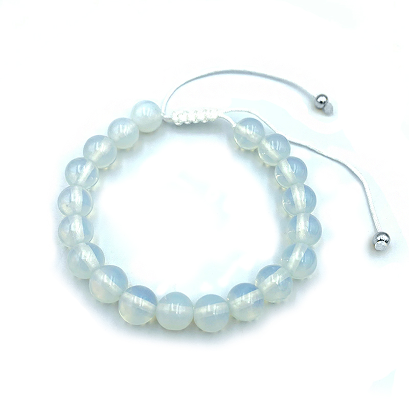 Βραχιόλι macrame με Φεγγαρόπετρα 8mm – Ο λίθος της διαίσθησης - Image 2