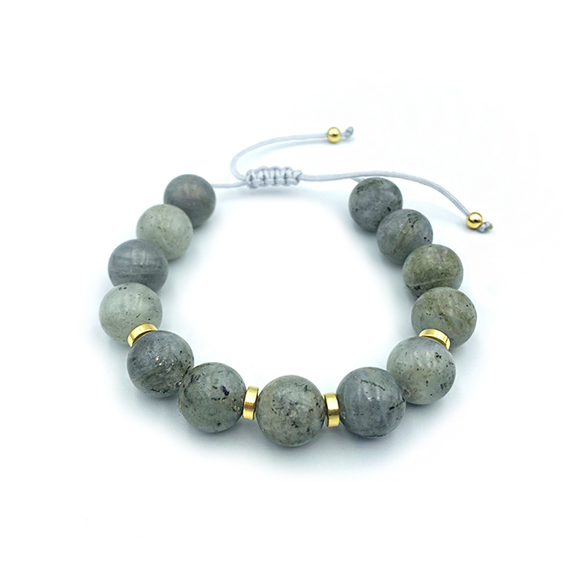 Βραχιόλι Macrame Λαμπραδορίτη 12mm – Ο λίθος της πνευματικότητας - Image 2