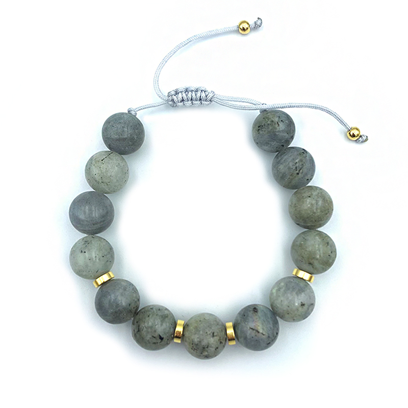 Βραχιόλι Macrame Λαμπραδορίτη 12mm – Ο λίθος της πνευματικότητας - Image 3