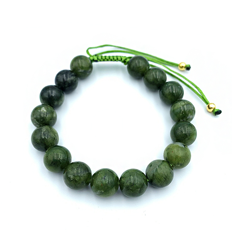 Βραχιόλι Macrame Πράσινος Ιαδεΐτης (Πράσινος Ιάδης) 10mm – Ο λίθος της ισορροπίας - Image 2