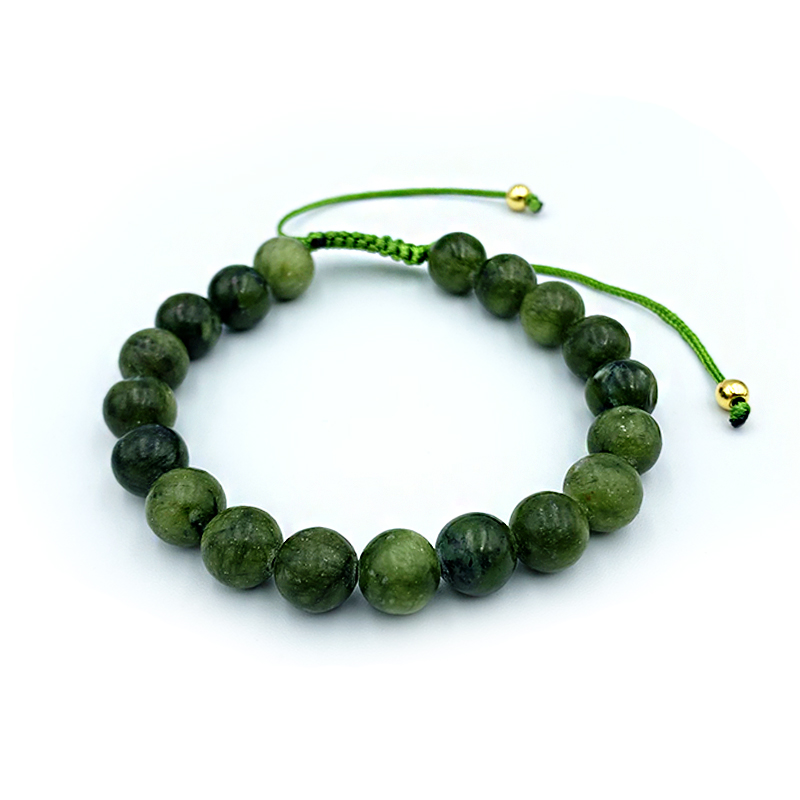Βραχιόλι Macrame Πράσινος Ιαδεΐτης (Πράσινος Ιάδης) 8mm – Ο λίθος της ισορροπίας - Image 2