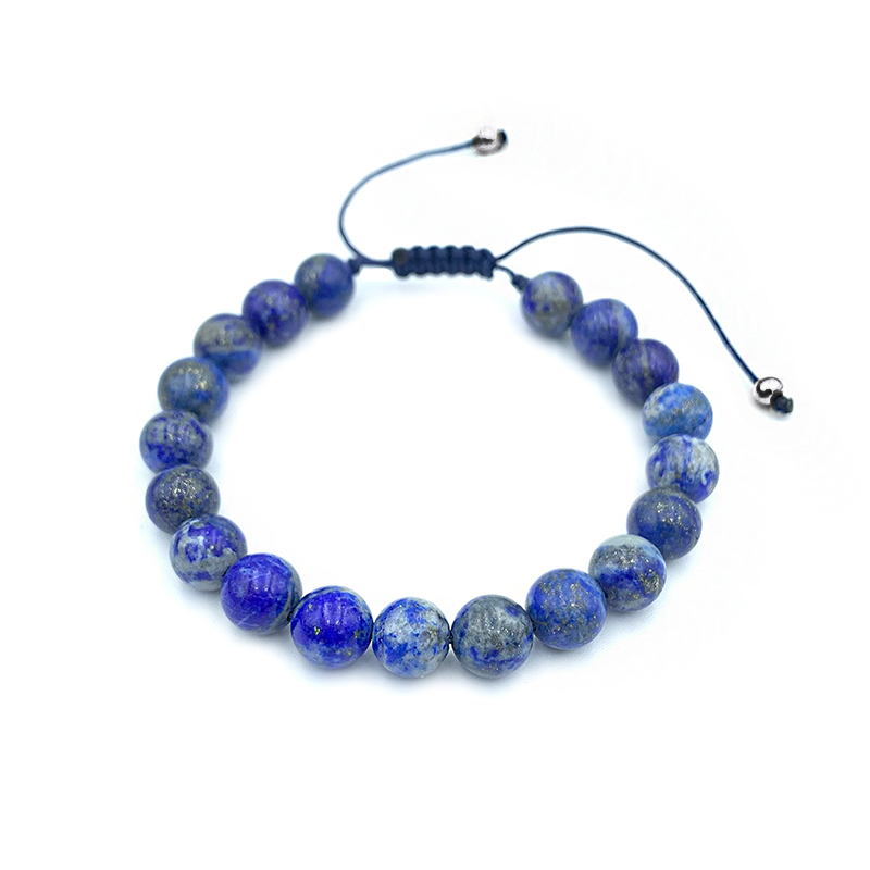Χειροποίητο βραχιόλι macrame Λάπις Λάζουλι 8mm – Ο λίθος της αυτοπεποίθησης - Image 2