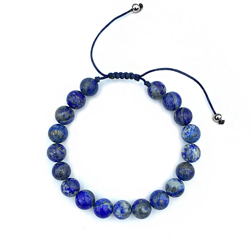 Χειροποίητο βραχιόλι macrame Λάπις Λάζουλι 8mm – Ο λίθος της αυτοπεποίθησης - Image 3
