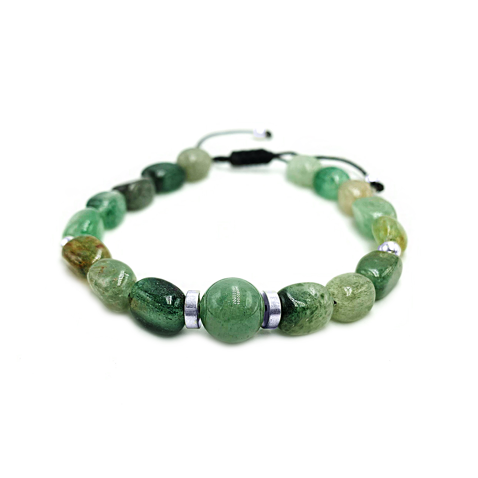 Βραχιόλι macrame Πράσινη Αβεντουρίνη - Ο λίθος της τύχης - Image 2