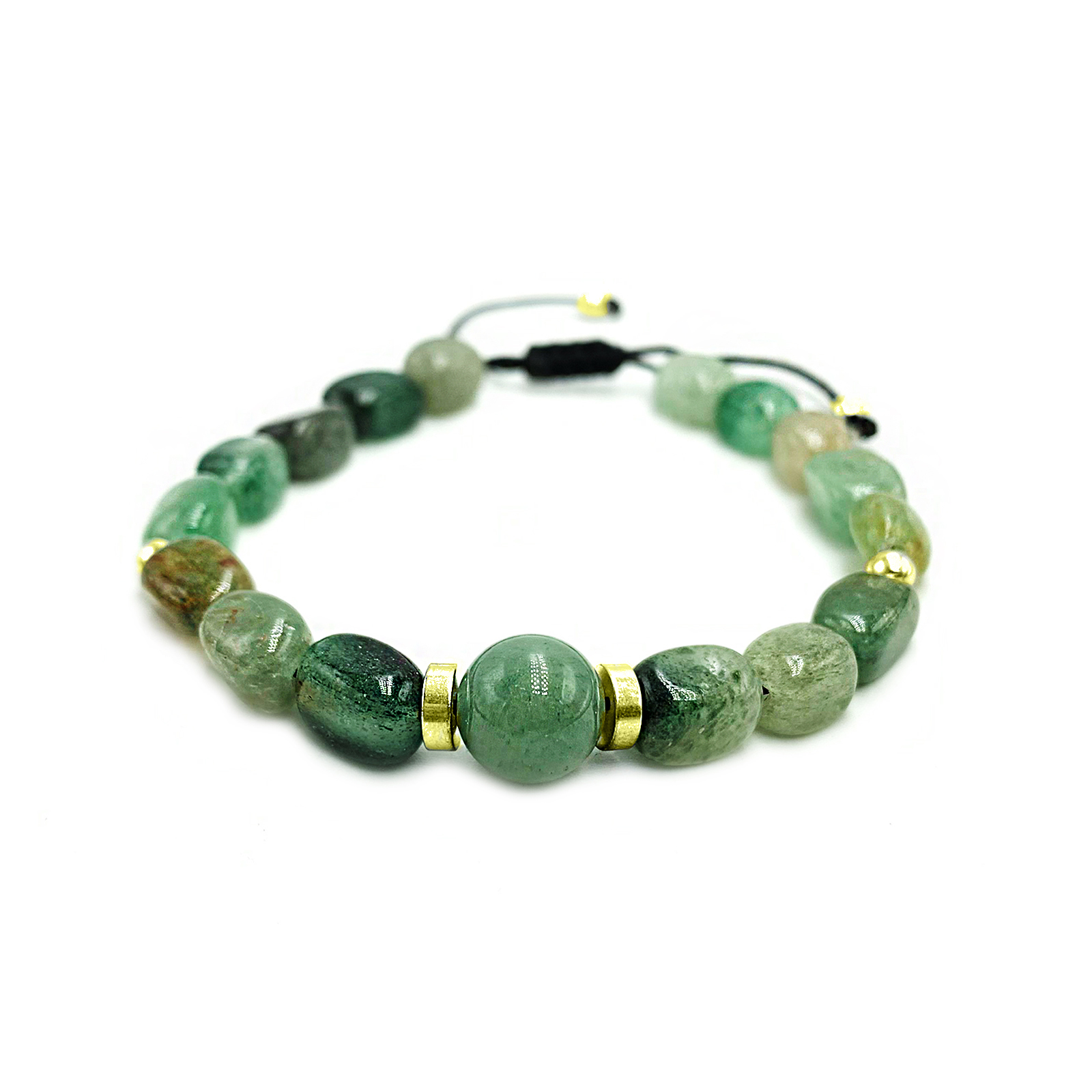 Βραχιόλι macrame Πράσινη Αβεντουρίνη - Ο λίθος της τύχης - Image 2