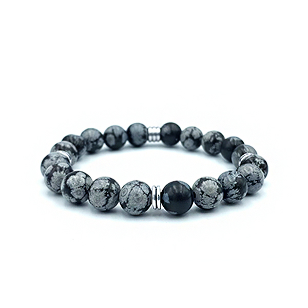 Βραχιόλι Οψιδιανός χιονονιφάδα (Snowflake) – Ο λίθος της αυτοεκτίμησης