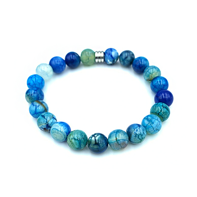 Βραχιόλι Μπλε Αχάτης (light-blue) 8mm - Ο λίθος της ψυχικής ηρεμίας - Image 2