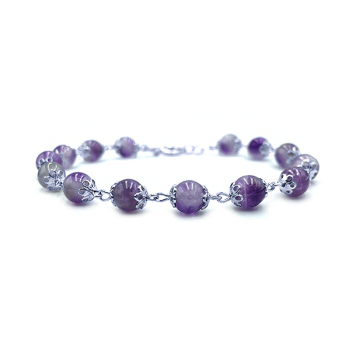 Χειροπoίητο ασημένιο βραχιόλι Αμέθυστος – Ο λίθος της ηρεμίας και της πίστης