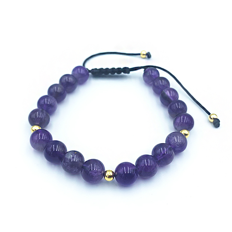 Βραχιόλι Macrame από Αμέθυστο 8mm – Ο λίθος της ηρεμίας και της πίστης - Image 2