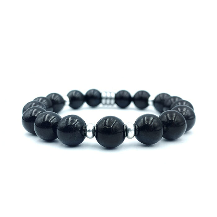 Χειροποίητο Βραχιόλι με Μαύρη Τουρμαλίνη 10mm- Ο λίθος της προστασίας