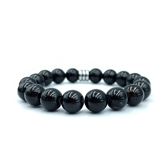 Χειροποίητο Βραχιόλι με Μαύρη Τουρμαλίνη 10mm - Ο λίθος της προστασίας