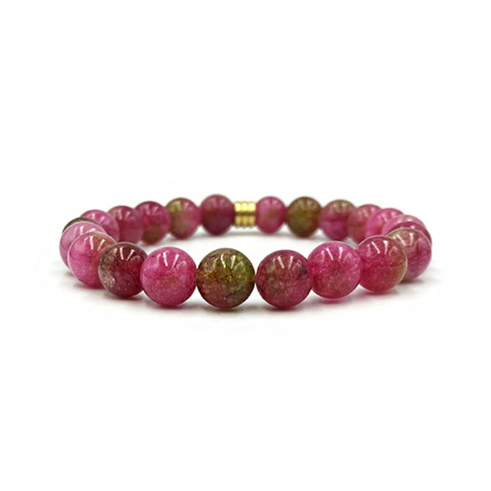 Το Βραχιόλι των συναισθημάτων και της αφοσίωσης με Κόκκινη και με Πράσινη Τουρμαλίνη 8mm