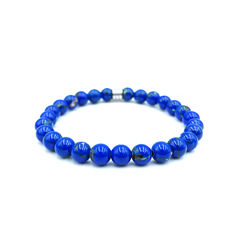 Βραχιόλι με Μπλε Νεφρίτη 6mm- Ο λίθος της γνώσης και της σοφίας