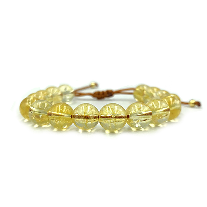 Βραχιόλι macrame Κιτρίνης (Citrine) 10mm – Ο λίθος του πλούτου και της ευημερίας