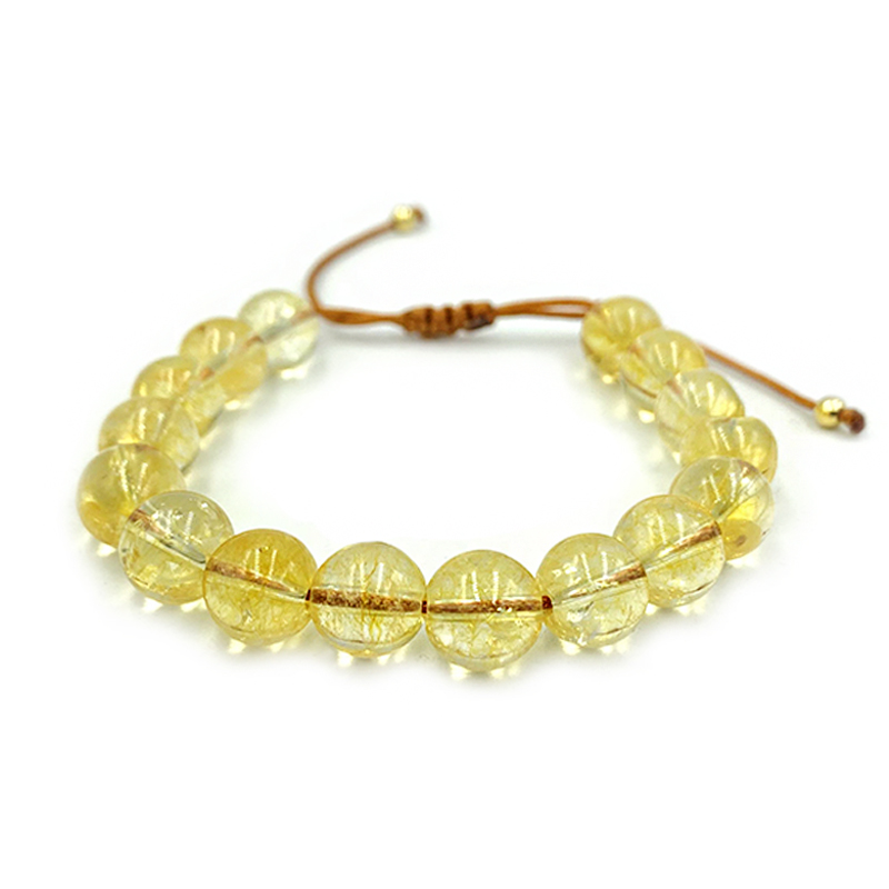 Βραχιόλι macrame Κιτρίνης (Citrine) 10mm – Ο λίθος του πλούτου και της ευημερίας - Image 2