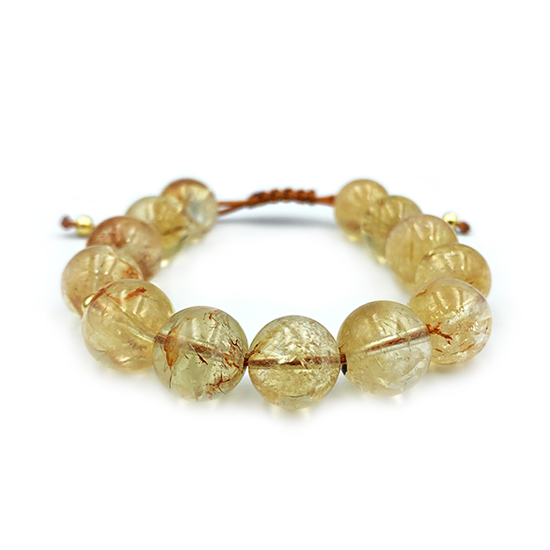 Βραχιόλι macrame Κιτρίνης (Citrine) 12mm – Ο λίθος του πλούτου και της ευημερίας - Image 2