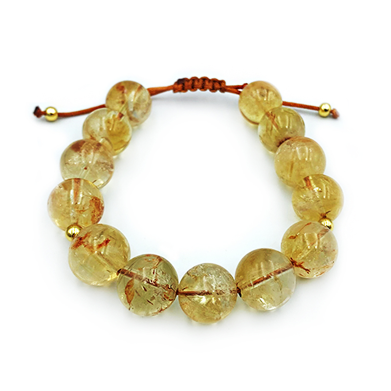 Βραχιόλι macrame Κιτρίνης (Citrine) 12mm – Ο λίθος του πλούτου και της ευημερίας - Image 3