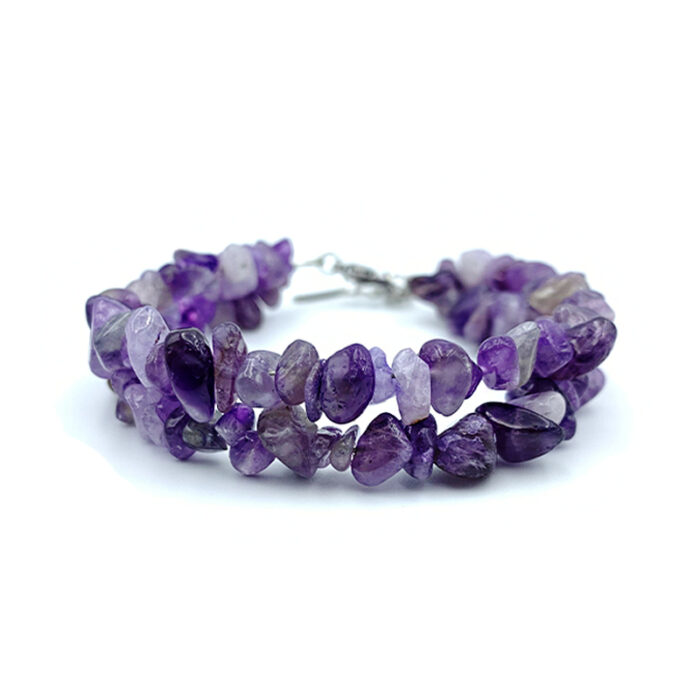 Χειροποίητο βραχιόλι Αμέθυστος (διπλό) - Ο λίθος της ηρεμίας και της πίστης