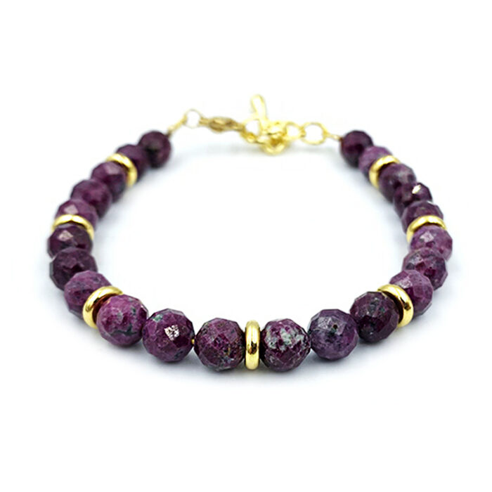 Χειροποίητο βραχιόλι με Ρουμπίνι (6mm - ταγέ) – Ο πολύτιμος λίθος του πάθους και της αγάπης