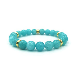 Χειροποίητο βραχιόλι Νεφρίτης Γαλάζια Λίμνη (Blue lagoon) 8mm - Ο λίθος της γνώσης και της σοφίας
