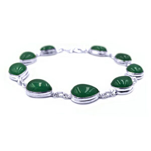 Χειροπoίητο ασημένιο βραχιόλι με Πράσινη Αβεντουρίνη δάκρυ – Ο λίθος της τύχης