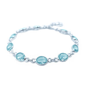 Χειροποίητο Ασημένιο Βραχιόλι Ακουαμαρίνα (Aquamarine) οβάλ ταγέ – Ο λίθος της αφοσίωσης και της ανιδιοτελούς αγάπης