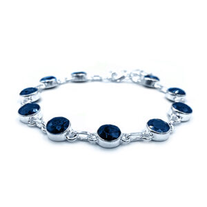 Χειροποίητο ασημένιο βραχιόλι με Μπλε Ζαφείρι (στρογγυλο – ταγέ) – Ο Βασιλικός πολύτιμος λίθος