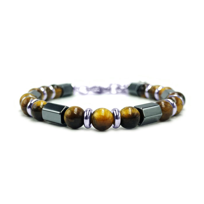 Χειροποίητο βραχιόλι Μάτι της Τίγρης και Αιματίτης