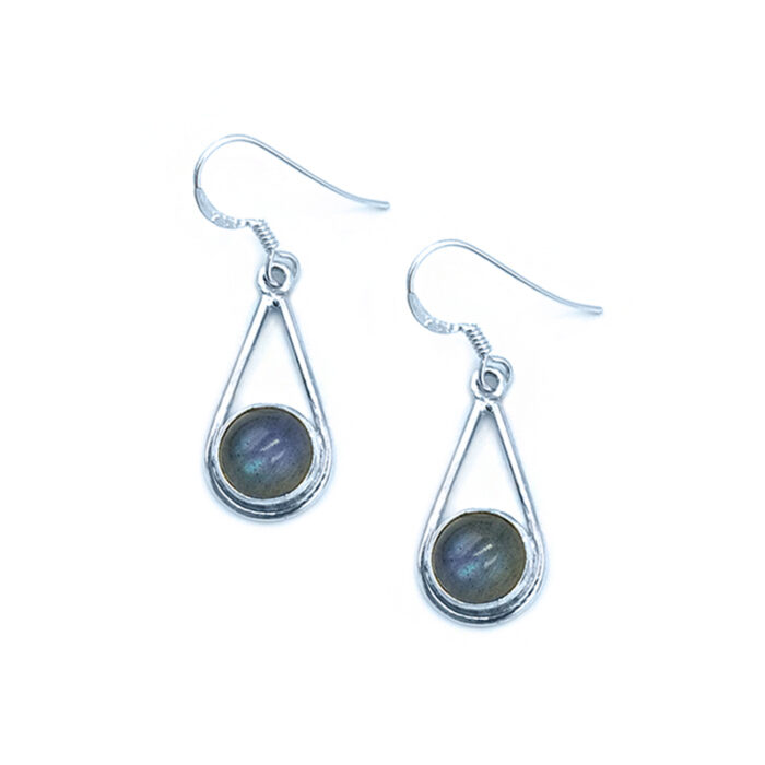 Χειροποίητα σκουλαρίκια Λαμπραδορίτης από ασήμι 925° – Ο λίθος της πνευματικότητας