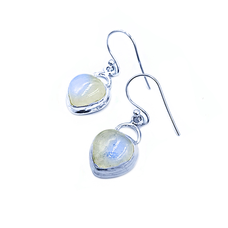 Χειροποίητα ασημένια σκουλαρίκια με Φεγγαρόπετρα (Moonstone) δάκρυ – Ο λίθος της διαίσθησης - Image 2