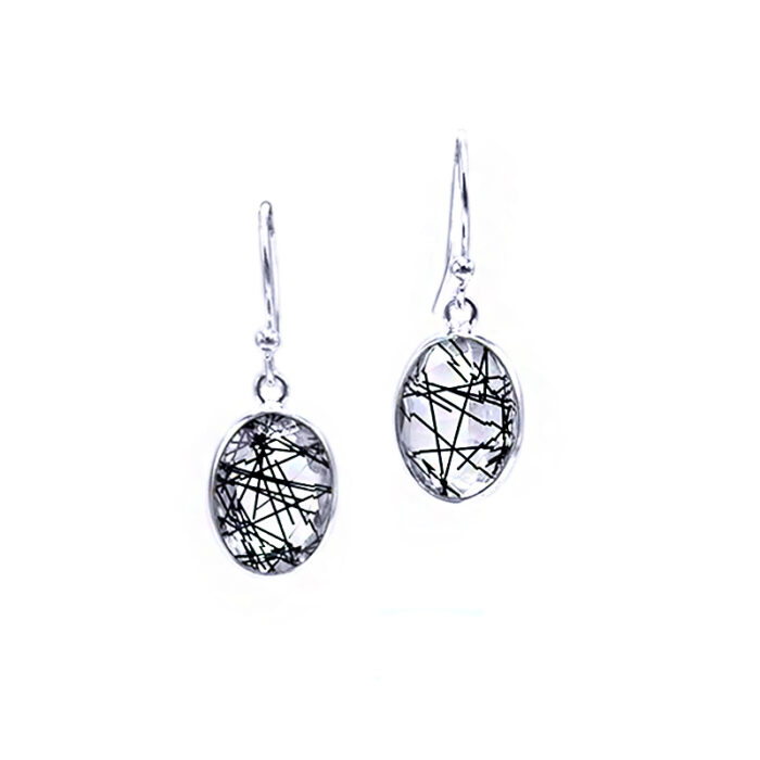 Χειροποίητα σκουλαρίκια από ασήμι 925° με Ρουτίλιο οβάλ – Ο λίθος κατά της παθητικότητας