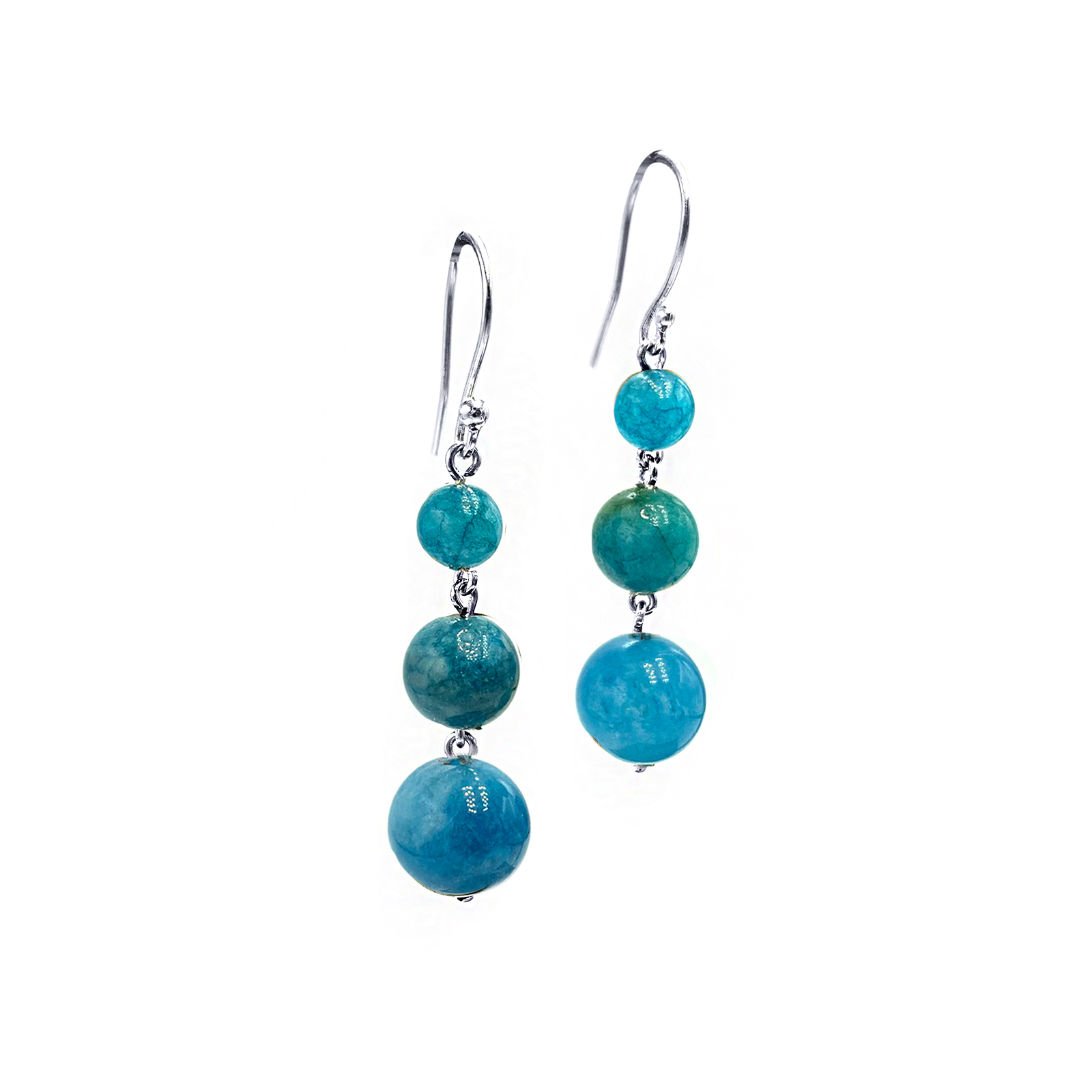 Χειροποίητα Ασημένια Σκουλαρίκια Μπλε Αχάτης του Ωκεανού – Ο λίθος της ψυχικής ηρεμίας