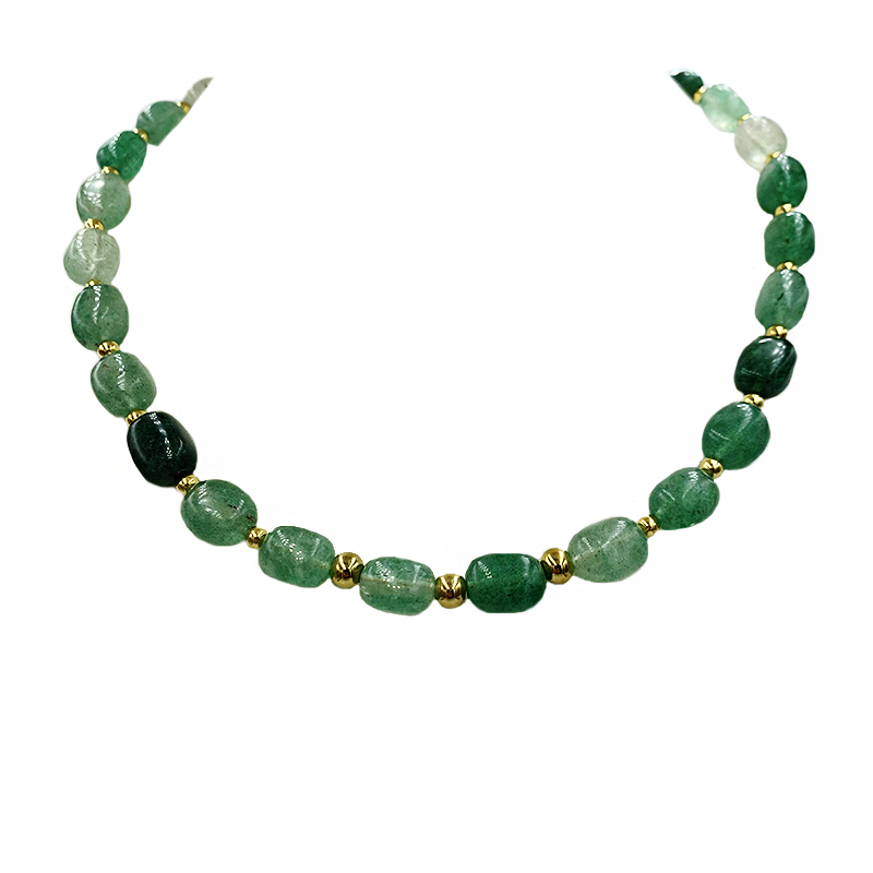 Χειροποίητο κολιέ με Πράσινη Αβεντουρίνη (βότσαλο) – Ο λίθος της καλοτυχίας - Image 2