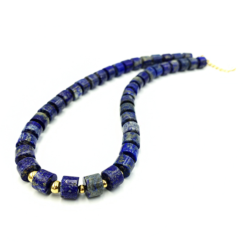 Χειροποίητο κολιέ Λάπις Λάζουλι και Αιματίτης - Image 2