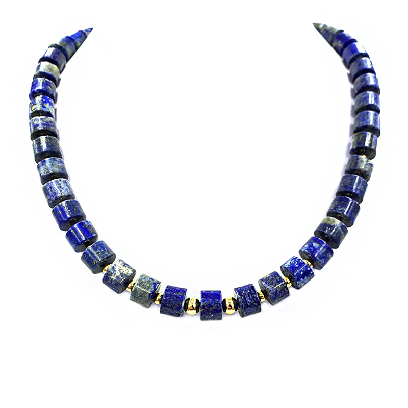 Χειροποίητο κολιέ Λάπις Λάζουλι και Αιματίτης