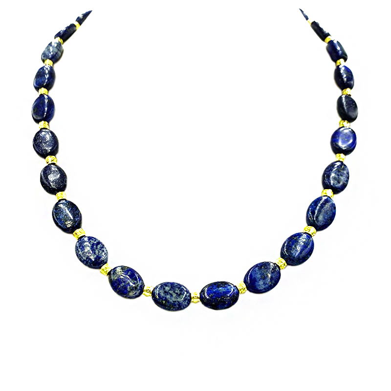 Χειροποίητο κολιέ Λάπις Λάζουλι (βότσαλο) – Ο λίθος της αυτοπεποίθησης