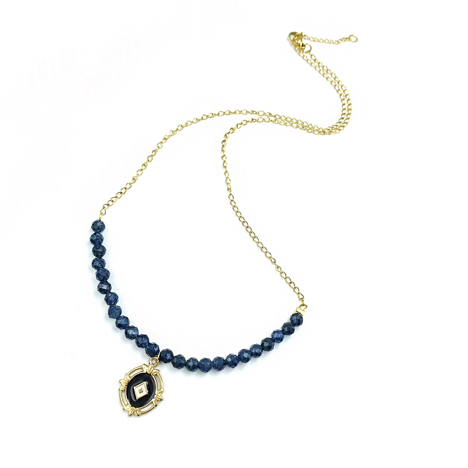 Χειροποίητο κολιέ με Μπλε Ζαφείρι (ταγέ 4mm) – Ο Βασιλικός πολύτιμος λίθος - Image 4