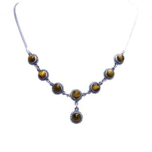 Χειροποίητο ασημένιο κολιέ με Μάτι της Τίγρης – Ο λίθος κατά της αρνητικότητας