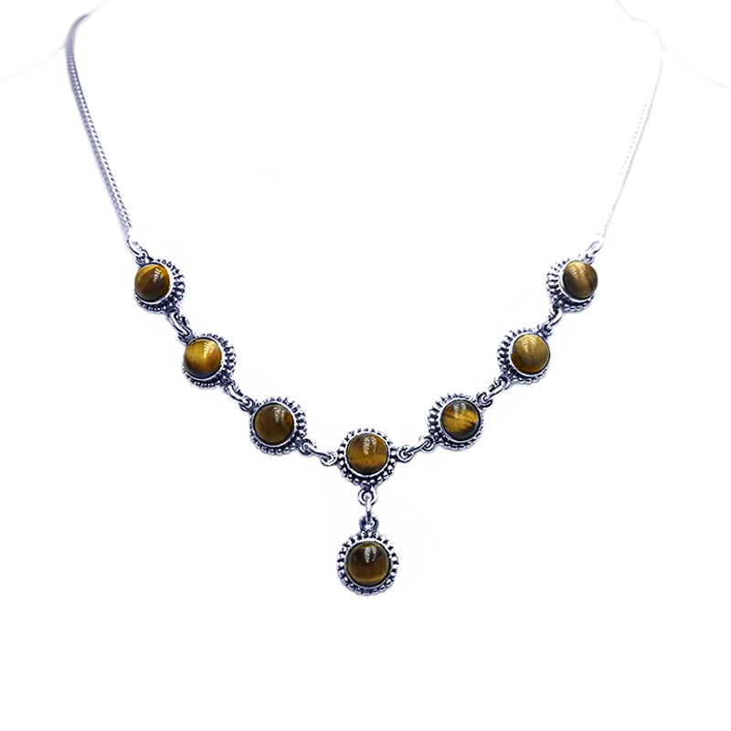 Χειροποίητο ασημένιο κολιέ με Μάτι της Τίγρης – Ο λίθος κατά της αρνητικότητας