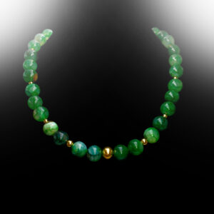 Χειροποίητο κολιέ Πράσινος Αχάτης 12mm – Ο λίθος της αρμονίας