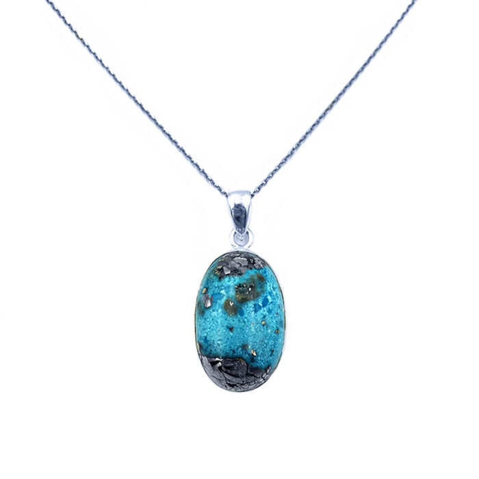 Χειροποίητο μενταγιόν με Περσικό Τιρκουάζ (Turquoise) σε ασήμι 925° – Ο λίθος που δελεάζει και προστατεύει