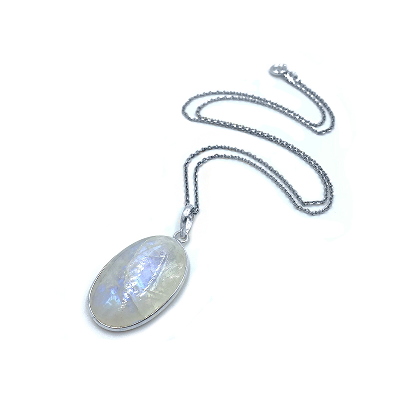 Ασημένιο χειροποίητο μενταγιόν με Φεγγαρόπετρα (Moonstone) - Ο λίθος της διαίσθησης - Image 2