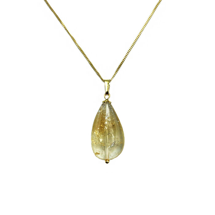 Χειροποίητο μενταγιόν Κιτρίνης (Citrine) – Ο λίθος του πλούτου και της ευημερίας