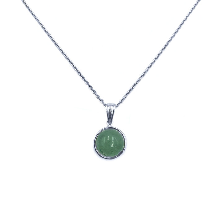 Χειροποίητο Ασημένιο Μενταγιόν με Πράσινη Αβεντουρίνη – Ο λίθος της τύχης