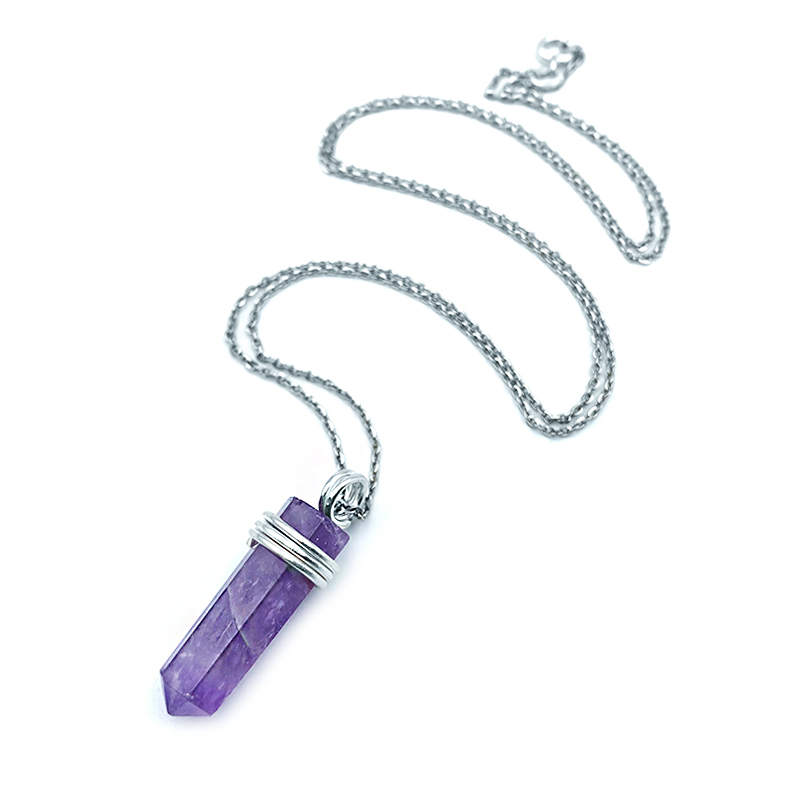 Χειροποίητο φυλαχτό με Αμέθυστο και ασήμι 925°